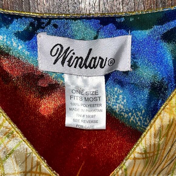 Winlar Kaftan One Size Fits Most 41" W x 48" L Bohemian Maxi Dress Robe Tunic - Picture 4 of 11